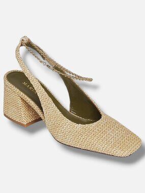 Maria Luca Women’s Beige Ilaria 65MM Woven Slingback Pumps Shoe Size 37